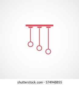 Pendant Lamp Red Flat Icon On White Background