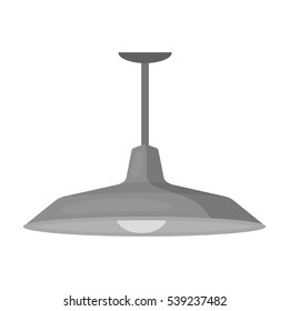 Pendant light icon in monochrome style isolated on white background. Office furniture and interior symbol stock vector illustration.