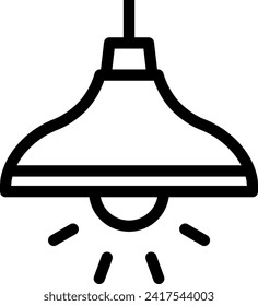 Icono de vector aislado de luz Pendant