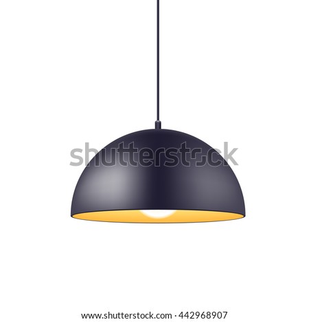 Pendant light lamp vector illustration. Home interior decoration.