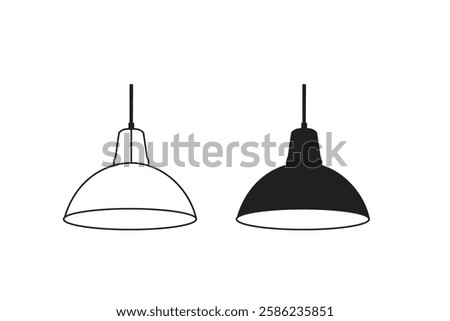  pendant light and lamps vector icon set illustration on white background. pendant light logo art work.