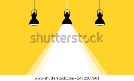 Pendant lights. Hanging lights yellow background