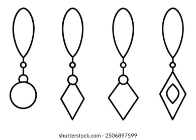 Pendant line art refined illustration emphasizing the beauty of pendant design