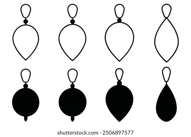 Pendant line art sleek portrayal showcasing fashionable and stylish pendant