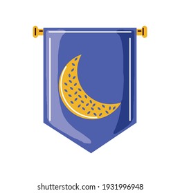 pendant with moon decoration vector illustration cartoon isolated style