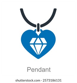 Pendant and necklace icon concept