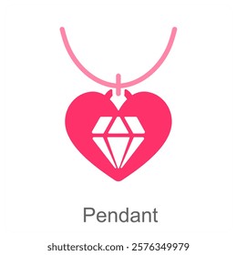 Pendant and necklace icon concept