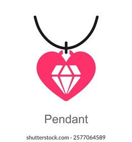 Pendant and necklace icon concept