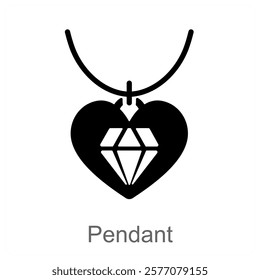 Pendant and necklace icon concept