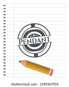 Pendant pencil strokes emblem. Vector Illustration. Detailed.