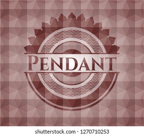 Pendant red seamless badge with geometric pattern.