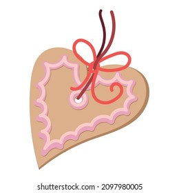 Pendant in the shape of a heart. Decoration for Valentine's day.