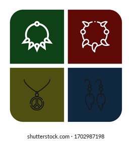 pendant simple icons set. Contains such icons as Necklace, Earrings, can be used for web, mobile and logo