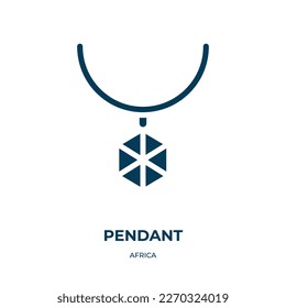 icono de vector pendiente. íconos colmados de pendant, ring, jewelry del concepto de áfrica plana. Icono de glifo negro aislado, elemento de símbolo de ilustración vectorial para diseño web y aplicaciones móviles