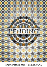 Pending arabesque style badge. arabic decoration.