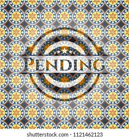 Pending arabesque style emblem. arabic decoration.