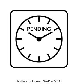 Pending clock icon waiting process delay