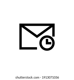 Pending email symbol icon in outline style. Message and email symbols with conditions. Vector