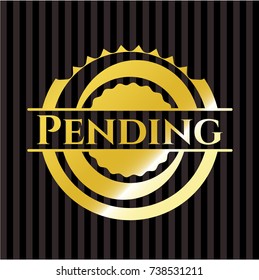 Pending gold shiny badge