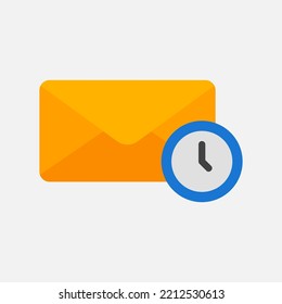 Icono pendiente en estilo plano sobre el correo electrónico, usar para presentación de aplicaciones móviles del sitio web
