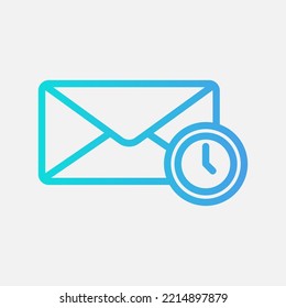 Pending icon in gradient style about email, use for website mobile app presentation