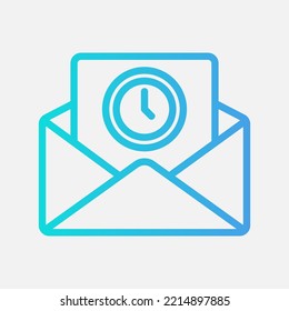 Pending icon in gradient style about email, use for website mobile app presentation