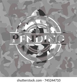 Pending on grey camouflage pattern