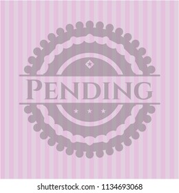 Pending pink emblem