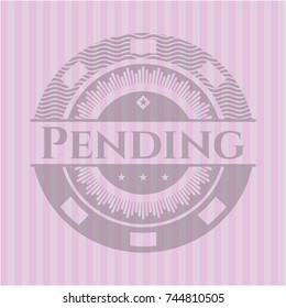 Pending pink emblem. Retro