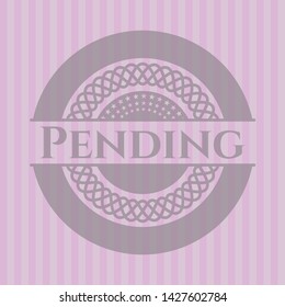 Pending pink emblem. Retro. Vector Illustration. Detailed.