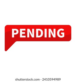 Pending Red Rectangle Shape For Wait Information Announcement Business Marketing Social Media
