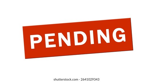 Pending red stamp icon isolated on white background.