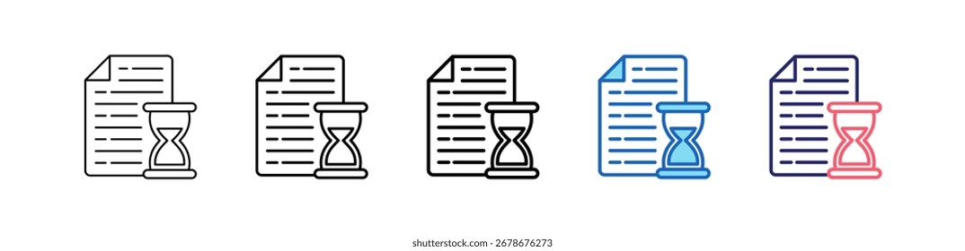 Icono De Tareas Pendientes En 5 Estilos Diferentes Establecer Colección.