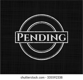 Pending written with chalkboard texture