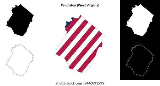 Pendleton County (West Virginia) outline map set