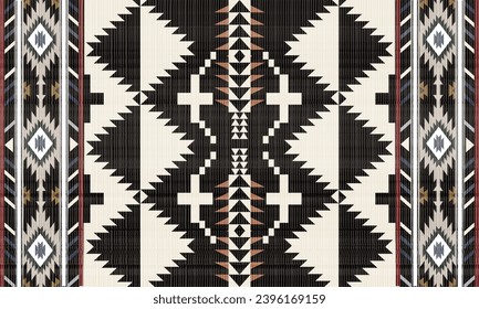 Pendleton spider rock. Navajo tribal vector seamless pattern. Native American ornament. Ethnic South Western decor style. Boho geometric ornament. Vector seamless pattern. Mexican blanket, rug. Woven 