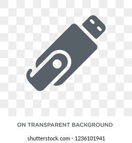 Pendrive with Cover icon. Trendy flat vector Pendrive with Cover icon on transparent background from hardware collection. 