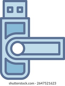 Pendrive Filled Blue Tone Icon