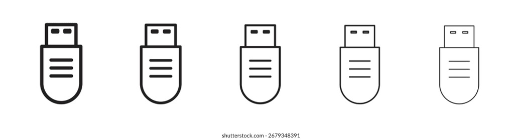 Coleção de símbolos de design de ícone de pendrive para design gráfico. EPS 10