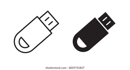Pendrive icon flat sticker EPS10..