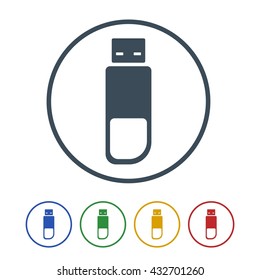 Pendrive Icon Isolated on White Background.vector illustration icon