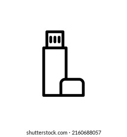 Pendrive Icon. Line Art Style Design Isolated On White Background