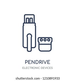 Pendrive icon. Pendrive linear symbol design from Electronic devices collection.