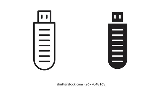 Conjunto de iconos de Pendrive, arte de línea y diseño de glifos. Eps10