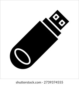 Pendrive Icon. Symbol isolated white background. vector illustration. color editable.