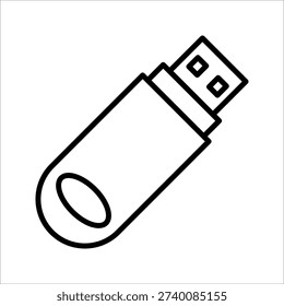 Pendrive Icon. Symbol isolated white background. vector illustration. color editable.
