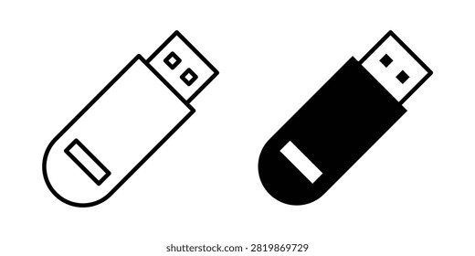 Pendrive icon thin line pictogram pack. EPS10