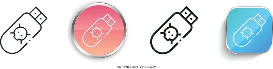 pendrive icon. Thin Linear, Regular and Button Style Design Isolated On White Background