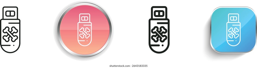 pendrive icon. Thin Linear, Regular and Button Style Design Isolated On White Background