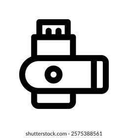 pendrive icon. vector line icon for your website, mobile, presentation, and logo design.